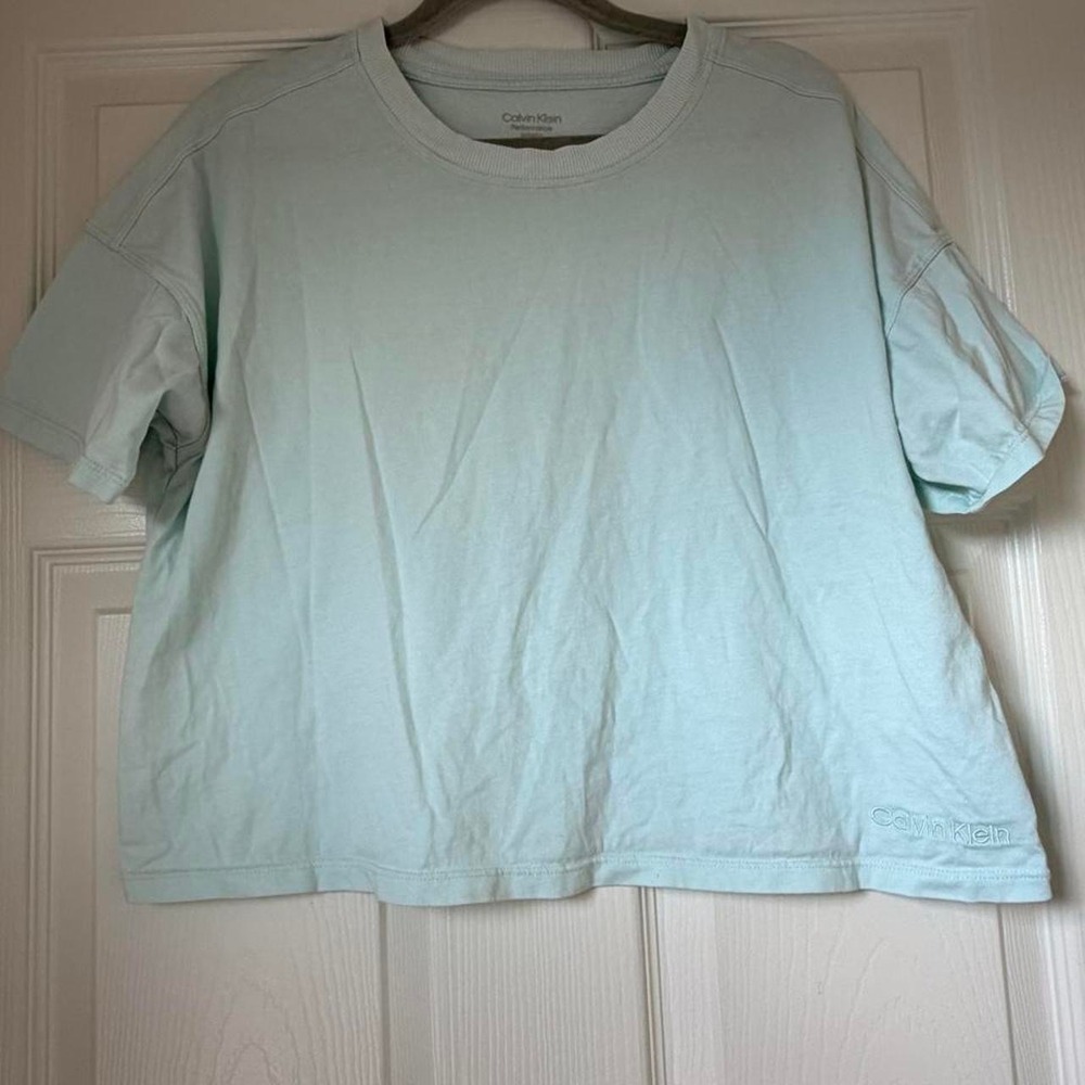 Calvin Klein Light Blue Crop Top Size Medium